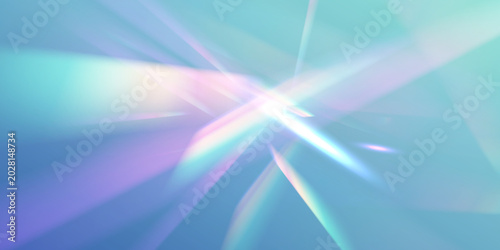 Fotografía Crystal shards reflect shifting rainbow light