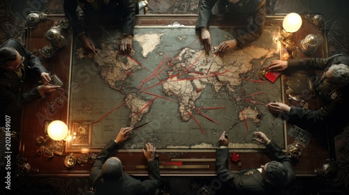 Dividing and ruling the world by sitting around a table. Colonialism.