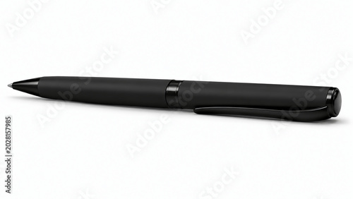 black pen close-up, empty space for text, template, photo background, layout, banner
