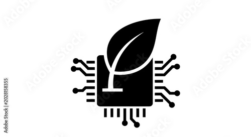 Photos Eco friendly technology chip design.