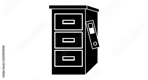 Tableau sur toile Black File Cabinet with Lock.
