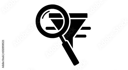 Photos Magnifying glass with funnel icon.