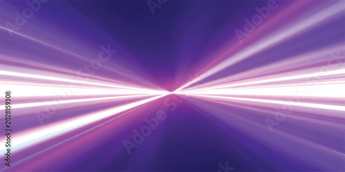 Принти на полотні Abstract purple light rays emanating from a bright center point with science fic