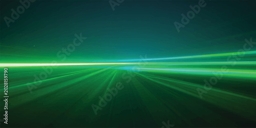 Φωτογραφία Green light streaks speed motion background with abstract background light effec