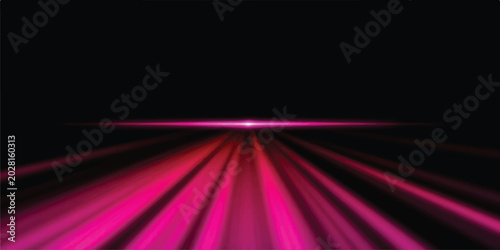Abstract pink and red light streaks on black background with light trails energy burst color splash digital art motion blur speed lines abstract background speeding movement perspective