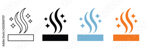 Bild auf Leinwand Aroma icons with transparent background, professional scent symbol collection representing clean air, spa wellness aroma diffusion and modern hygiene and freshness concept design