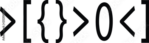 Photos Black coding symbols on white background
