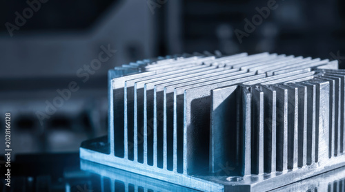 Aluminum heat sink with cooling fins for electronic device thermal management, Energy Efficiency Engineering