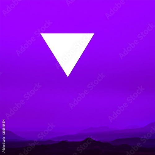 Graphic Design With a White Triangle and Purple Background for a Modern Art Project