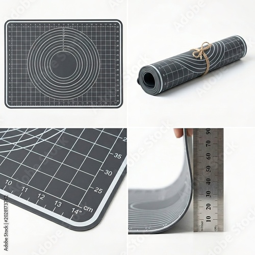 Premium Black Self-Healing Cutting Mat Grid, Measurements & Rolled Storage Durable & Non-Slip for
