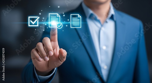 Strategic procurement process checklist document management and contract approval concepts