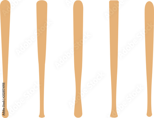 Tableau sur toile Baseball bat types icons set