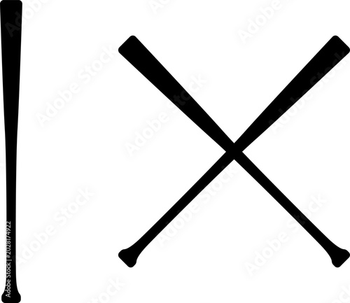 Fotografie Baseball bat types icons set