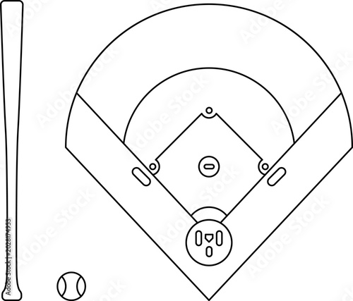 Fotografi Baseball bat types icons set