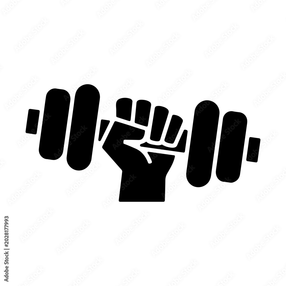 Obraz premium hand dumbbell fitness vector icon