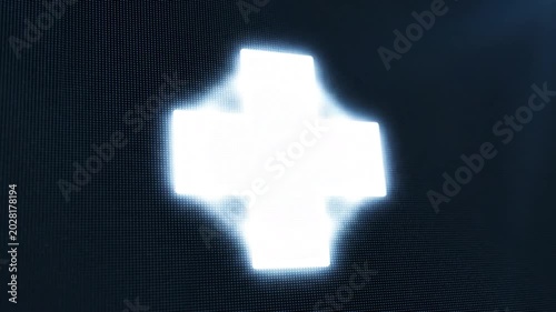 Glowing White Cross Symbol, Medical Healthcare Icon, Spiritual Faith Emblem, Abstract Light Effect