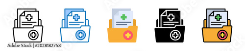 Foto Medical Folder multiple style icons set design vector illustration