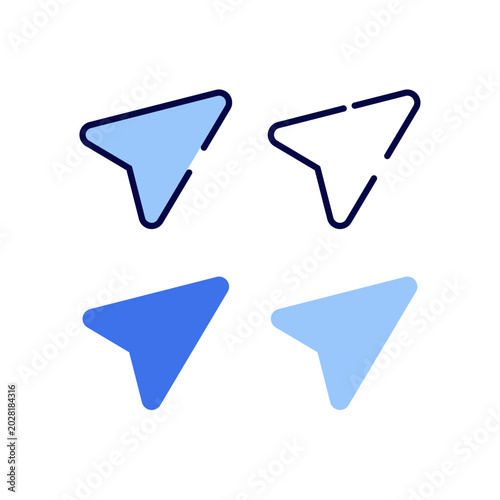 Paper Plane Send Message Line Flat Outline Vector Icons Collection