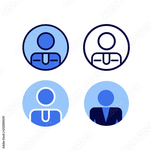 User Profile Avatar Icons Set Vector, Account Person Line Flat Outline Icons