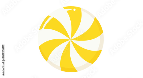 Obraz na płótnie Swirl Lollipop Candy Yellow White Round Sweet Treat Isolated