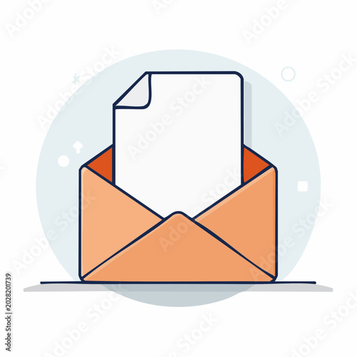 Open Envelope with Blank Paper Icon