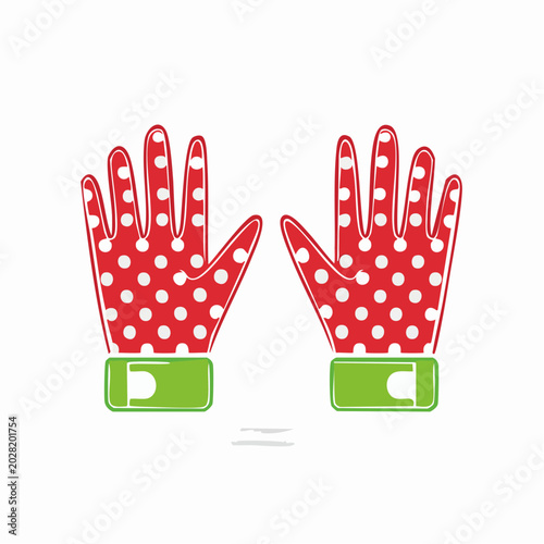 Red Polka Dot Gardening Gloves