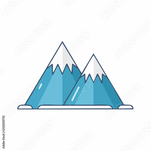 Stylized illustration of snow-capped mountains
