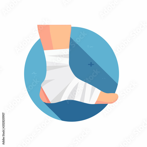 Ankle Injury Bandage Illustration