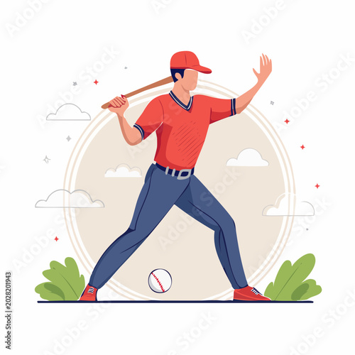 Baseball Player Swinging Bat