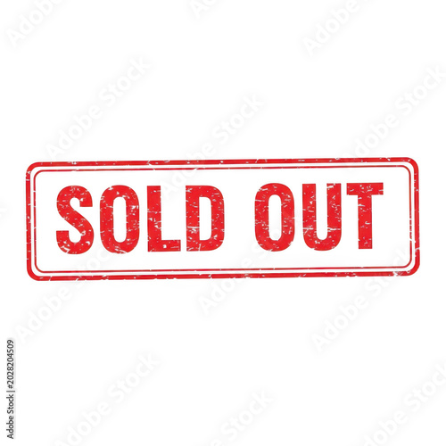 Red sold out stamp indicating event or product is no longer available
