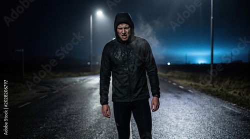 person running at night