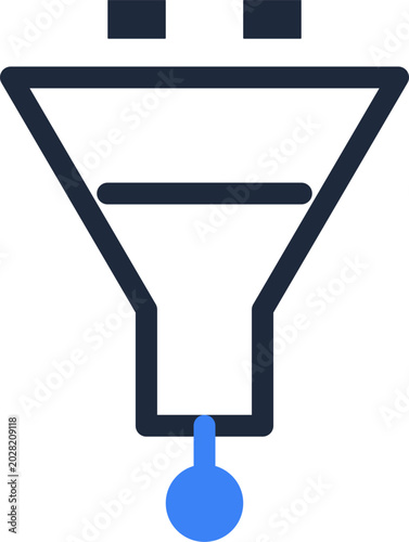 Professional sales funnel icon representing marketing conversion and lead generation process for business data optimization and digital strategy