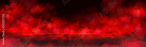Foto Red smoke cloud overlay with realistic texture