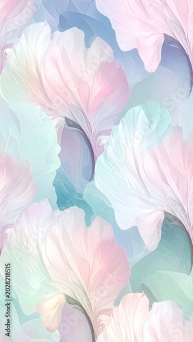 Abstract Pastel Floral Pattern - Soft Watercolor Petal Texture with Delicate Color Blends