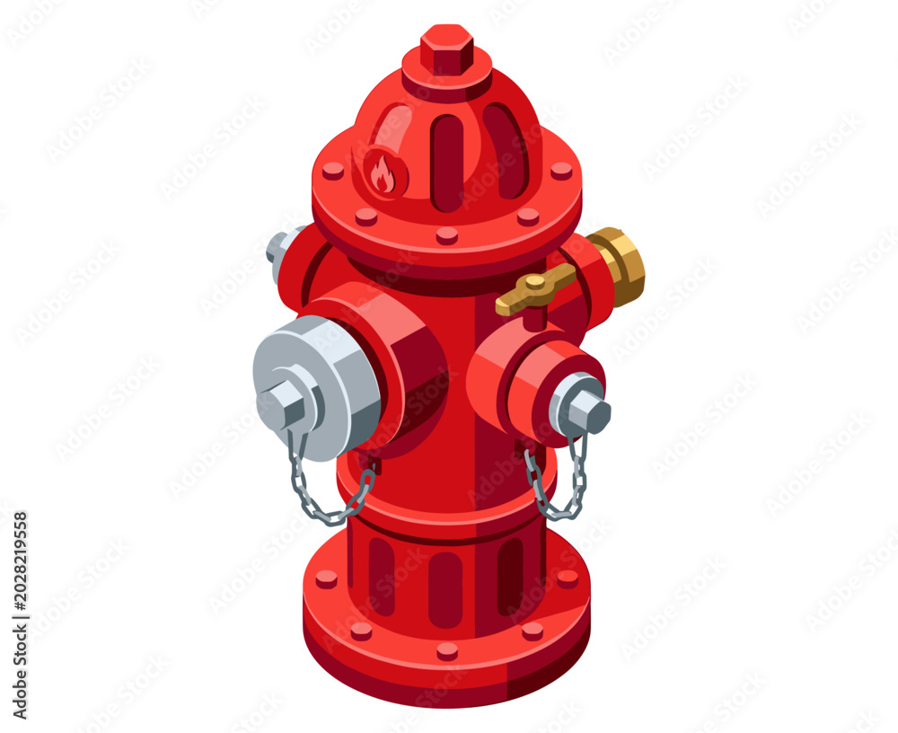 Fototapeta premium Red fire hydrant for emergency water supply