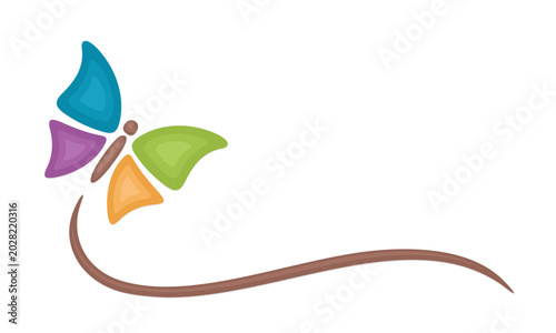 Symbol of a stylized color butterfly.