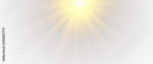 Fotografi Bright central sunbeam overlay for holiday and wedding design.