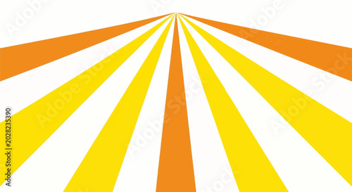 Radial stripes of orange, yellow, and white from a central point