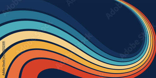 Tableau sur toile Rainbow stripes striving upward