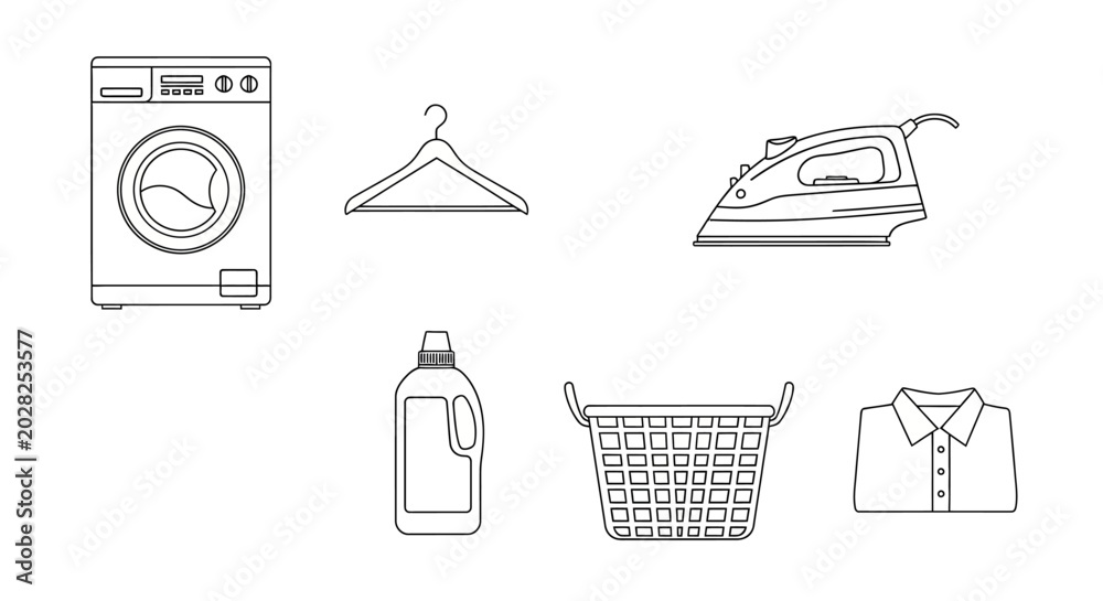 Fototapeta premium Laundry and cleaning icons set.