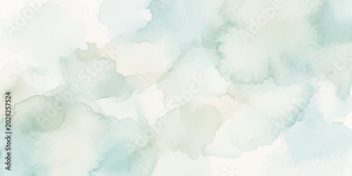 Bild auf Leinwand Soft pastel watercolor wash with muted blues and greens creates a dreamy, abstract backdrop perfect for adding a touch of serenity and artistic flair to any design