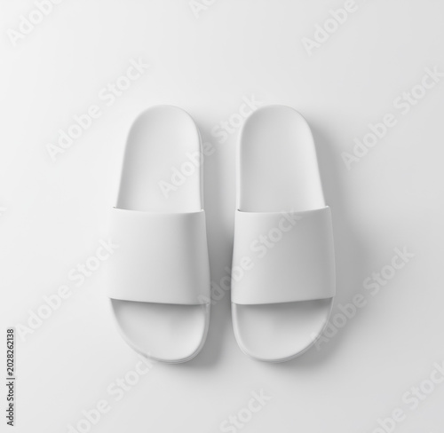 Top View of Minimalist White Slide Sandals