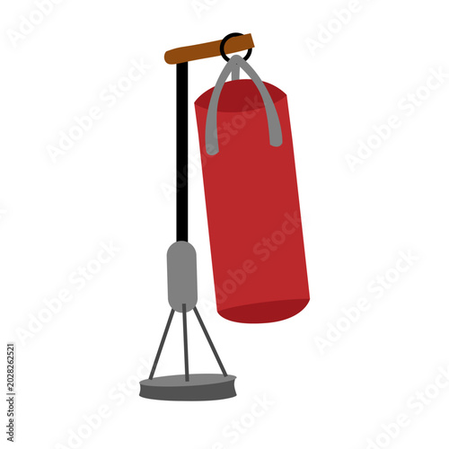 Bild auf Leinwand Nice red punching bag flat design, sports equipment