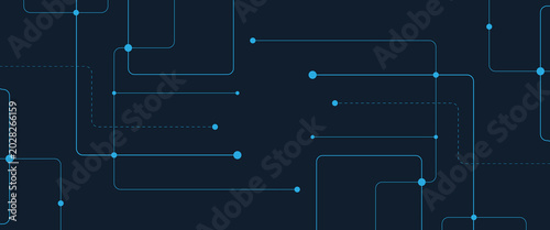 Bilde på lerret Abstract futuristic technology with crossed lines and dots geometric vector back