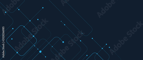 Foto Abstract futuristic technology with crossed lines and dots geometric vector back
