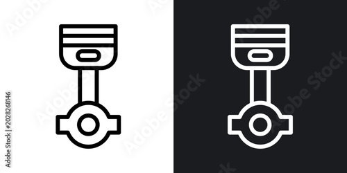 Tableau sur toile Piston outlined icon vector collection.