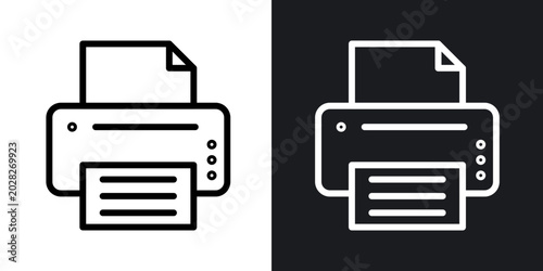 Printer outlined icon vector collection.