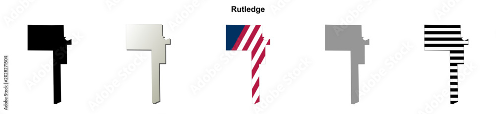 Obraz premium Rutledge (Alabama) blank outline map