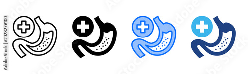 Foto Gastroenterology icon set multiple style collection