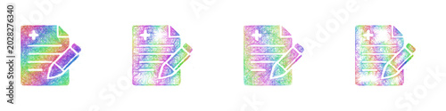 Multicolored sketch informed consent icon design set